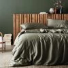 Ettitude Home Goods Bamboo Sateen Duvet Cover - Moss 1 Ettitude Home Goods Bamboo Sateen Duvet Cover - Moss