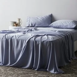 Ettitude Bamboo Sateen Fitted Sheet - Sky Home Goods