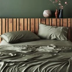 Ettitude Best Sellers Bamboo Sateen Pillowcase Set - Moss