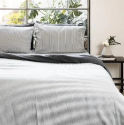 Ettitude Sustainable Materials Bamboo Sateen Pillowcase Set - Slate Stripes 7 Ettitude Sustainable Materials Bamboo Sateen Pillowcase Set - Slate Stripes