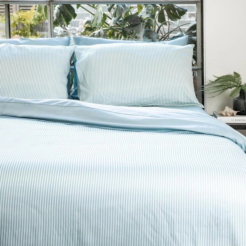 Ettitude Bamboo Sateen Pillowcase Set - Starlight Blue Stripes 5 Ettitude Bamboo Sateen Pillowcase Set - Starlight Blue Stripes