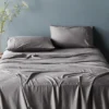 Ettitude Sustainable Materials Bamboo Sateen Plus Flat Sheet - Fog 1 Ettitude Sustainable Materials Bamboo Sateen Plus Flat Sheet - Fog