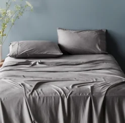 Ettitude Sustainable Materials Bamboo Sateen Plus Flat Sheet - Fog