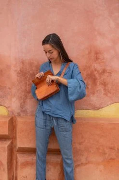 Purse & Clutch Leather Belt Bag - Russet Brown