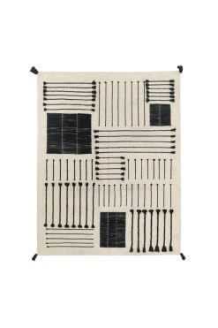 Kiliim Home Goods Black Sediments Wool Runner/Rug