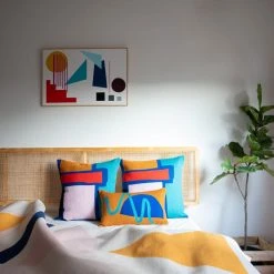 Leah Singh Blah Blah Squiggle Wool Lumbar Pillow Cover