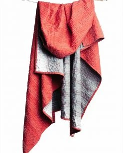 Bloom & Give Barmer Kantha Throw Blanket - Red Best Sellers