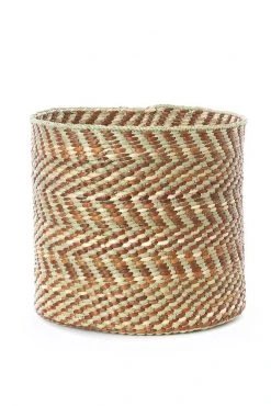 Swahili African Modern Brown And Natural Maila Milulu Reed Baskets