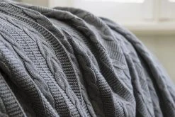 Looma Home Goods Cable Knit Throw Blanket