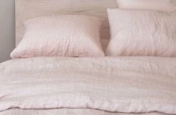 Area Home Camille Linen Duvet Cover - Pink Home Goods