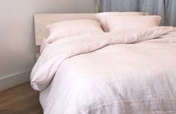 Area Home Camille Linen Duvet Cover - Pink Home Goods
