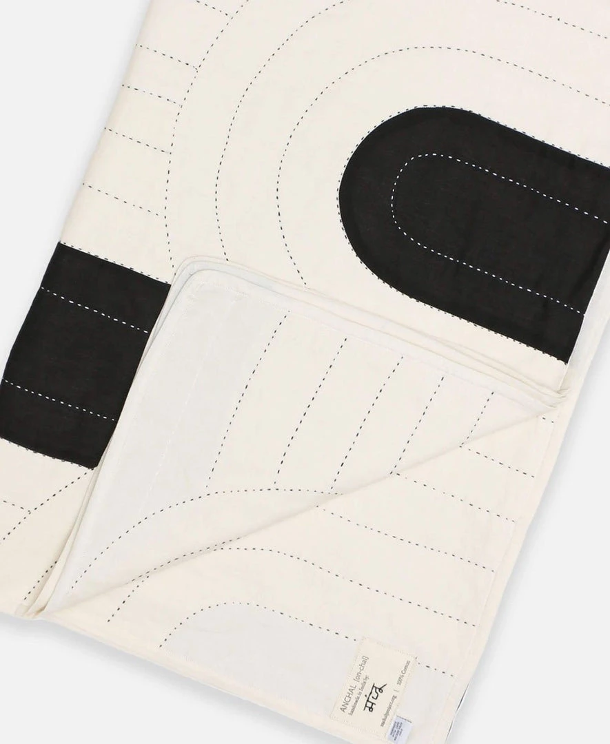 Anchal Canopy Throw Quilt - Charcoal 10 Anchal Canopy Throw Quilt - Charcoal