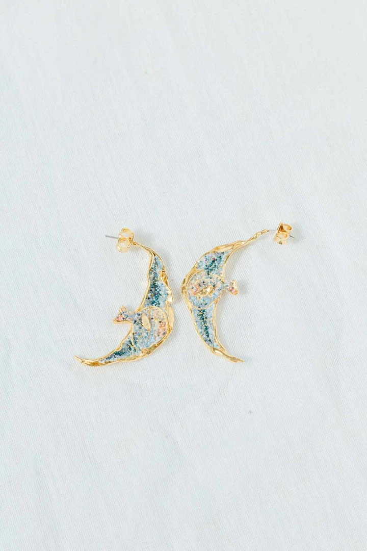 CÂPÂ Jewelry Moon Fish Recycled Earrings 3 CÂPÂ Jewelry Moon Fish Recycled Earrings