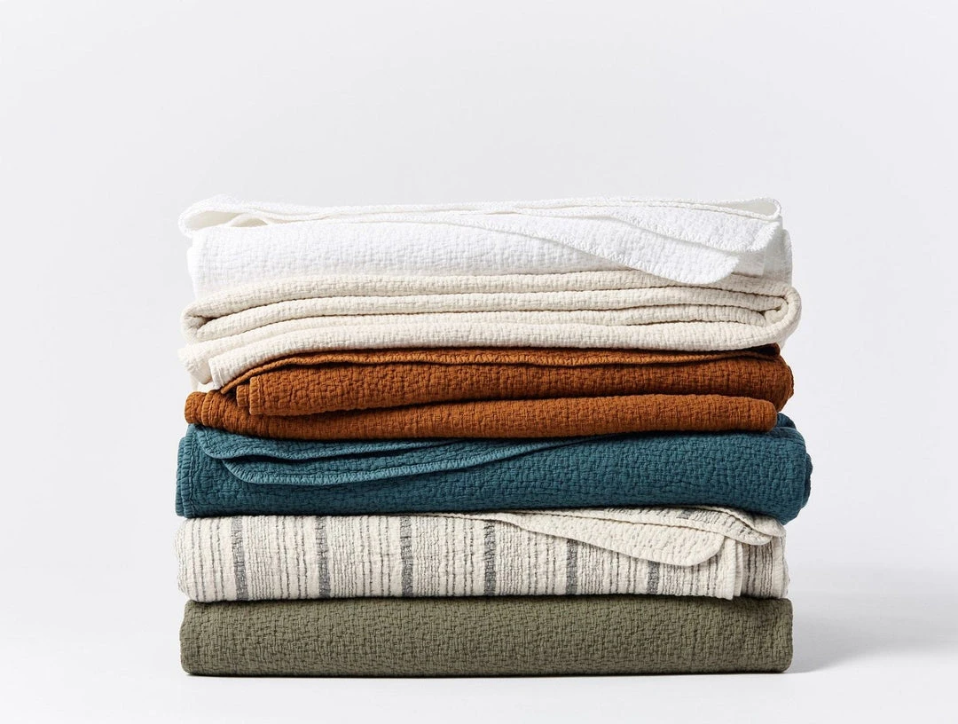 Coyuchi Cascade Matelasse Blanket - Shadow Stripe Home Goods 6 Coyuchi Cascade Matelasse Blanket - Shadow Stripe Home Goods