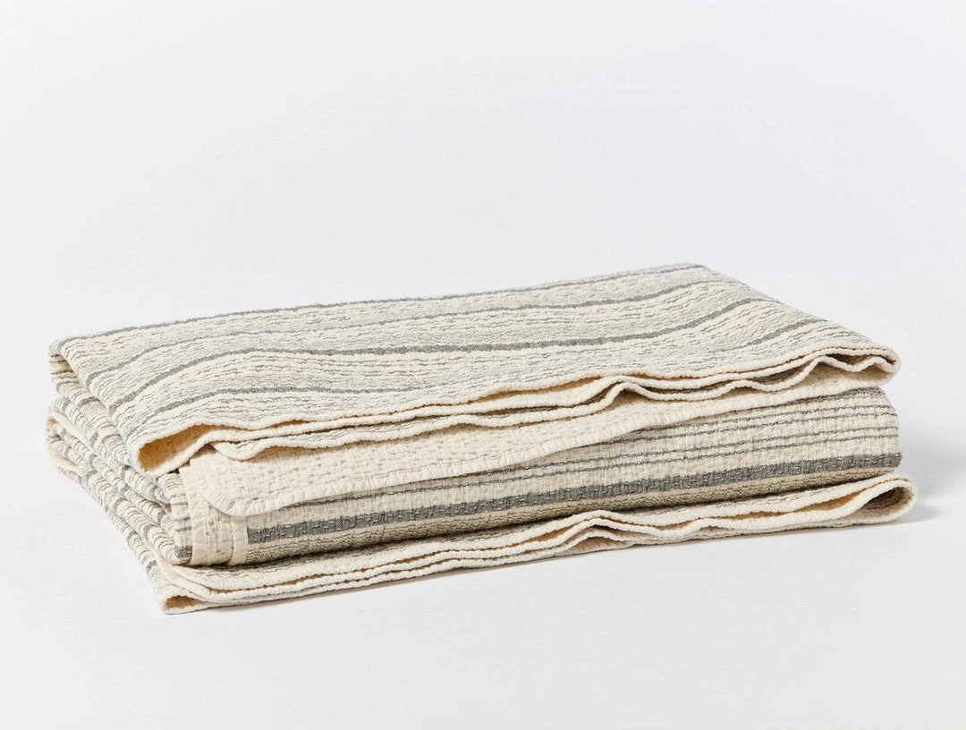 Coyuchi Cascade Matelasse Blanket - Shadow Stripe Home Goods 4 Coyuchi Cascade Matelasse Blanket - Shadow Stripe Home Goods