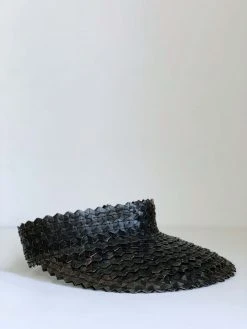 Ceremonia Accessories Palm Leaf Sun Visor - Black