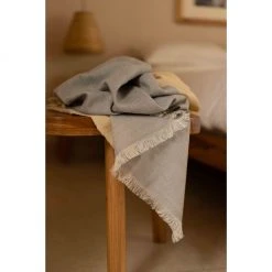Studio Variously Ceru Merino Wool Throw Blanket