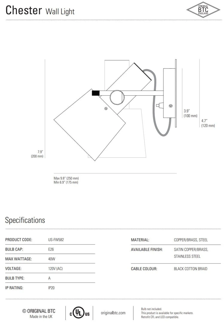 Ameico Chester Wall Light - Satin Copper 4 Ameico Chester Wall Light - Satin Copper