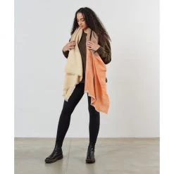 Studio Variously Chestnut Merino Wool Throw Blanket Home Goods