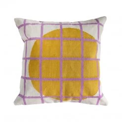 Leah Singh New Arrivals Circle Grid Reversible Throw Pillow Cover