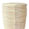 Swahili African Modern Home Goods Flat Lid Storage Basket - Cocoa + Cream
