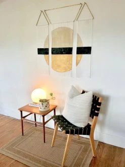 Conejo & Co Mitad Wall Hanging - Oyster, Black, Gold Home Goods