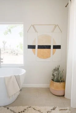 Conejo & Co Mitad Wall Hanging - Oyster, Black, Gold Home Goods