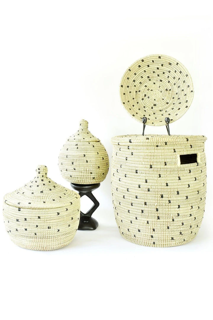 Swahili African Modern Home Goods Cookies And Cream Flat Lid Storage Basket 5 Swahili African Modern Home Goods Cookies And Cream Flat Lid Storage Basket