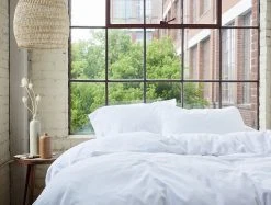 Coyuchi Cloud Brushed Flannel Sheet Set - Alpine White