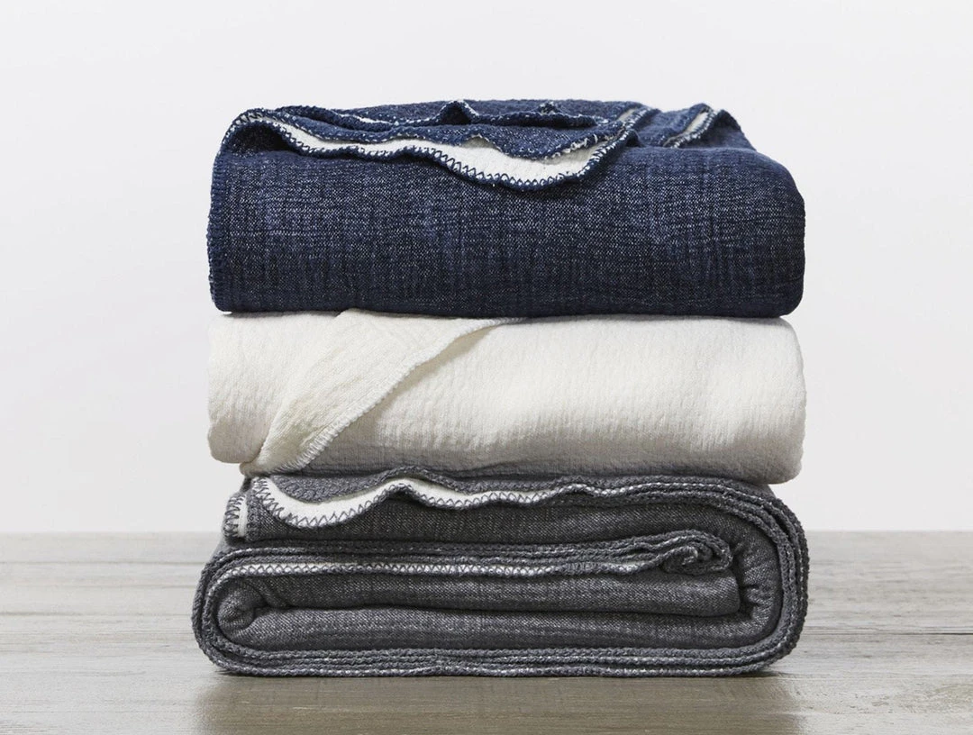 Coyuchi Home Goods Cozy Cotton Blanket - Moonlight Blue 5 Coyuchi Home Goods Cozy Cotton Blanket - Moonlight Blue