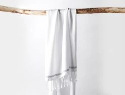 Coyuchi Mediterranean Towels - Alpine White / Slate Stripe 11 Coyuchi Mediterranean Towels - Alpine White / Slate Stripe