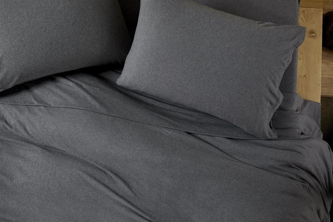 Coyuchi Jersey Sheet Set - Charcoal Heather 4 Coyuchi Jersey Sheet Set - Charcoal Heather