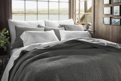 Coyuchi Pebbled Handstitched Quilt - Slate