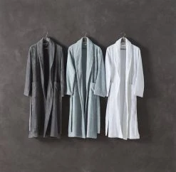 Coyuchi Cloud Loom Unisex Robe - Slate