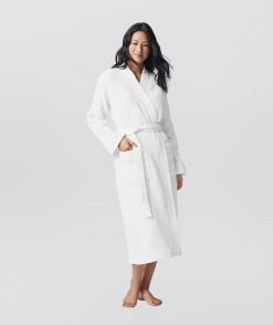 Coyuchi Unisex Waffle Robe - Alpine White Home Goods