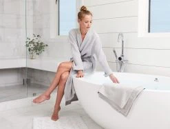 Coyuchi Unisex Waffle Robe - Fog 7 Coyuchi Unisex Waffle Robe - Fog