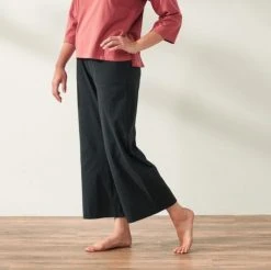 Coyuchi Solstice Wide Leg Crop Pants - Deep Graphite Best Sellers