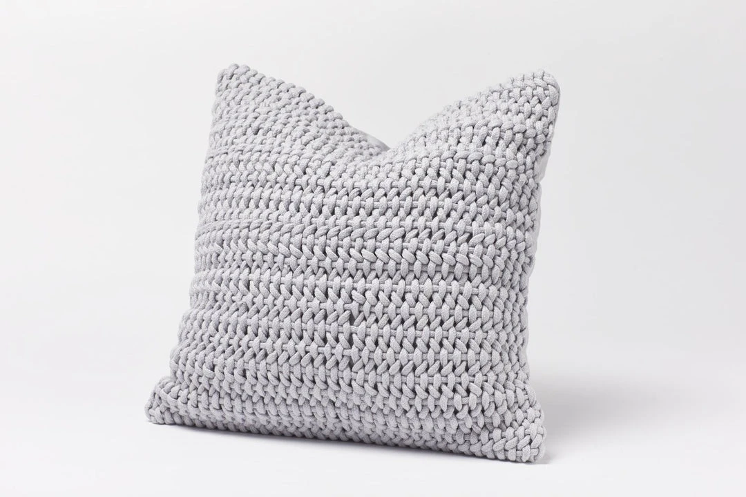 Coyuchi Home Goods Woven Rope Decorative Pillow Cover - Pewter 3 Coyuchi Home Goods Woven Rope Decorative Pillow Cover - Pewter