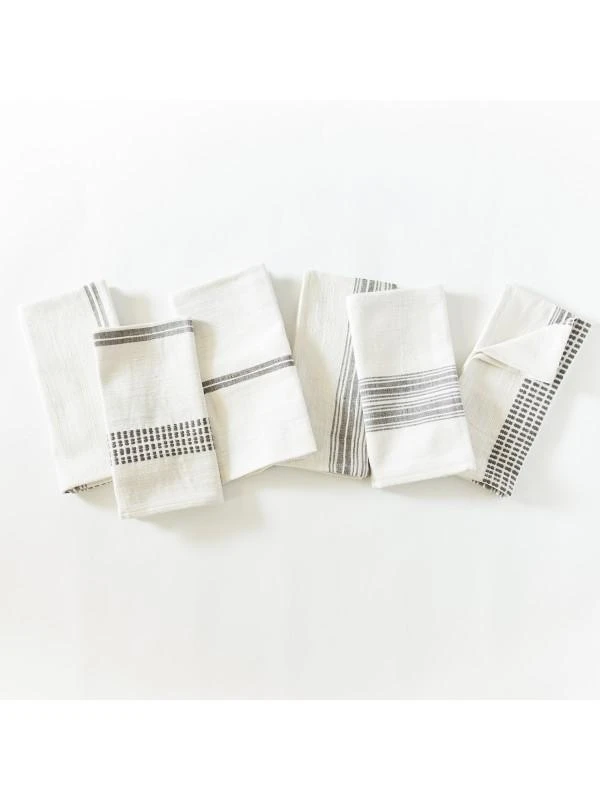 Creative Women Kitchen + Dining Aden Napkin - Natural + Gray 6 Creative Women Kitchen + Dining Aden Napkin - Natural + Gray