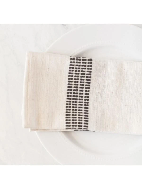 Creative Women Kitchen + Dining Aden Napkin - Natural + Gray 4 Creative Women Kitchen + Dining Aden Napkin - Natural + Gray