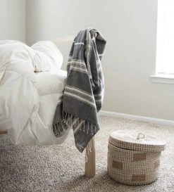 Creative Women Home Goods Aden Bath Towel - Gray + Natural