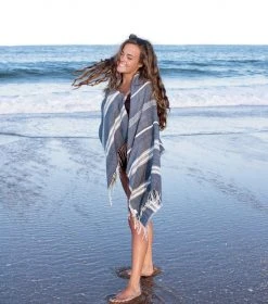 Creative Women Aden Bath Towel - Navy + Natural Home Goods