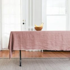 Creative Women Best Sellers Stone Washed Linen Tablecloth - Ash Rose