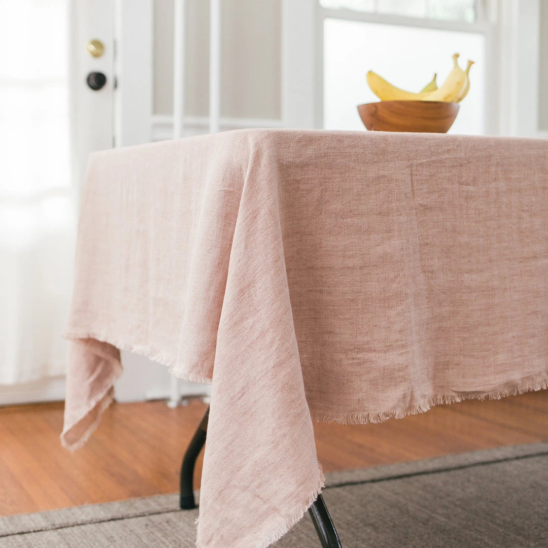 Creative Women Best Sellers Stone Washed Linen Tablecloth - Blush 3 Creative Women Best Sellers Stone Washed Linen Tablecloth - Blush