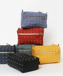 Anchal Accessories Cross Stitch Toiletry Bag - Slate