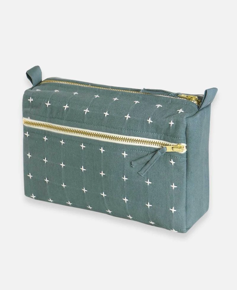 Anchal Cross Stitch Toiletry Bag - Spruce 3 Anchal Cross Stitch Toiletry Bag - Spruce