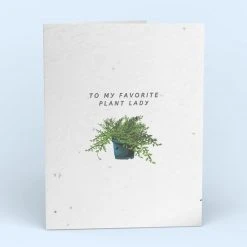 Cute Root My Favorite Plant Lady Plantable Cards - 10 Pack Greeting Cards