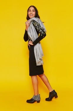 Darzah Tatreez Ankle Boot - Black + Ecru