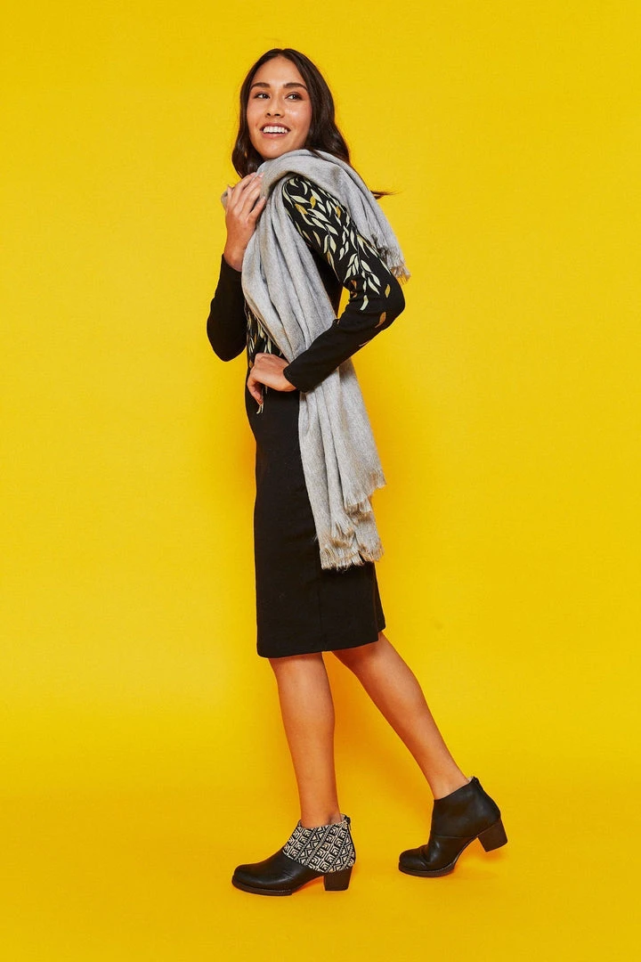 Darzah Tatreez Ankle Boot - Black + Ecru 4 Darzah Tatreez Ankle Boot - Black + Ecru