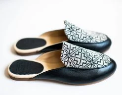 Darzah Tatreez Mule - Black + White Staff Favorites